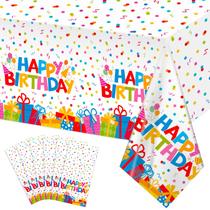 Toalha de mesa NatNarr Plastic Birthday, pacote com 6, 137x274cm, PE