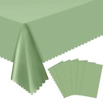 Toalha de mesa NatNarr Plastic Sage Green, pacote com 6, 137x274cm