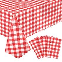 Toalha de mesa NatNarr Red Gingham PEVA 54x108cm, pacote com 6