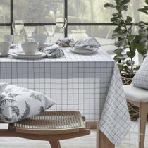 Toalha de Mesa Naturalle Limpeza Prática 1,80x2,80m Grid Marinho