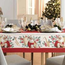 Toalha de Mesa Noel Musical 8 Lugares 1,40m x 2,50m Natal - Stinely Casa