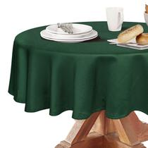 Toalha de mesa Obstal 60" redonda verde impermeável à prova de óleo Toalha de mesa Obstal 60" redonda verde impermeável à prova de óleo