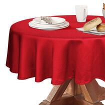Toalha de mesa Obstal 60" redonda vermelha impermeável à prova de óleo Toalha de mesa Obstal 60" redonda vermelha impermeável à prova de óleo
