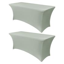 Toalha de mesa Obstal, verde sálvia, elastano retangular de 6 pés Toalha de mesa Obstal, verde sálvia, elastano retangular de 6 pés