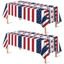Toalha de Mesa OHOME 137x274cm Vermelho Branco Azul 2 Unidades