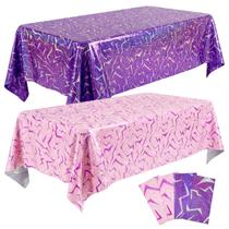 Toalha de Mesa Oudain 4pcs Roxo Rosa 137x274cm Tema Kpop