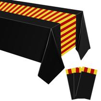 Toalha de mesa Oudain Wizard 137x274cm Plástico Preto Vermelho Dourado Toalha de mesa Oudain Wizard 137x274cm Plástico Preto Vermelho Dourado