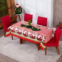 Toalha de Mesa Oxford+ 8 Capas de Cadeira Decoração Para Natal Festas Fim de Ano - DJB Enxovais