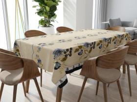 Toalha de Mesa Oxford Estampada Retangular 4, 6 ou 8 Lugares Lavável Flor
