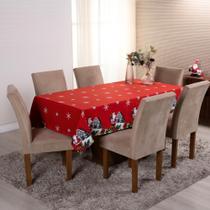 Toalha de Mesa Oxford Estampado 1 Peça 3,00m x 1,45m 10 Lugares 100% Poliéster Tecido Oxford Natal