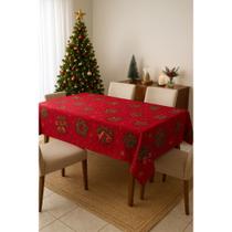 Toalha de Mesa Oxford Festiva Natalina Natal Papai Noel para 4 e 6 Lugares Toalha de Mesa Oxford Festiva Natalina Natal Papai Noel para 4 e 6 Lugares