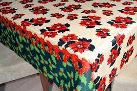Toalha de Mesa Oxford Natal - Flores e Laços