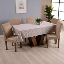 Toalha de Mesa Para 4 Cadeiras 1 Peça Tecido Oxford Estampado Poliéster Brisa