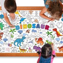 Toalha de Mesa para Colorir com Pôster de Dinossauros Gigantes (76x183cm)