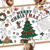 Toalha de Mesa para Colorir Feliz Natal - 76x182cm - PERFQU
