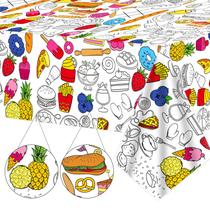 Toalha de mesa para colorir Qyeahkj Giant Food para crianças 120x210cm Toalha de mesa para colorir Qyeahkj Giant Food para crianças 120x210cm