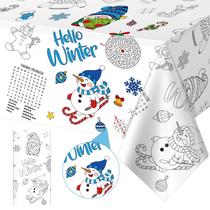 Toalha de mesa para colorir Zachely Winter Christmas Kids 137x274cm Toalha de mesa para colorir Zachely Winter Christmas Kids 137x274cm