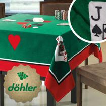 Toalha de Mesa para jogo Aveludada Quadrada Poker Truco Cartas Baralho dominó Dohler 1,54 x 1,54