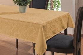 Toalha De Mesa Para Sala Jantar 1,45x1,35 em Tecido Jacquard Mostarda