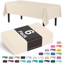 Toalha de Mesa Party Solids 6 Unidades Marfim 137x274cm Plástico Toalha de Mesa Party Solids 6 Unidades Marfim 137x274cm Plástico