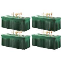 Toalha de mesa Party Talk, 4 pacotes verdes para mesa retangular de 6 pés Toalha de mesa Party Talk, 4 pacotes verdes para mesa retangular de 6 pés