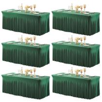 Toalha de mesa Party Talk, pacote com 6, elastano verde, 244 cm (8 pés) Toalha de mesa Party Talk, pacote com 6, elastano verde, 244 cm (8 pés)
