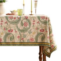 Toalha de mesa patrea Cecilia 160x279 cm Folha de linho vintage