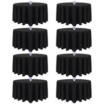 Toalha de Mesa pepmily 8 Unidades Redonda Preta 229 cm Poliéster