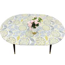 Toalha de mesa Pioggia oval de vinil ajustada 107x152cm à prova d'água