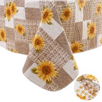 Toalha de mesa Pioggia Vinil Girassol Impermeável 152x213cm