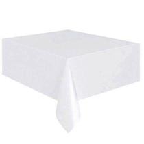 Toalha de Mesa Plástica Happy Line 1,37x1,77 Metros Branco - 1 Un - Silver Plastic