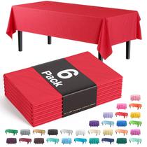 Toalha de Mesa Plástica Party Solids Vermelha 137x274 cm Pacote com 6 Toalha de Mesa Plástica Party Solids Vermelha 137x274 cm Pacote com 6
