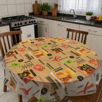 Toalha de Mesa Plástico PVC Transparente 4 lugares Redonda -Impermeável 08 - Vegetais Toalha de Mesa Plástico PVC Transparente 4 lugares Redonda -Impermeável 08 - Vegetais