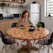 Toalha de Mesa Plástico PVC Transparente 4 lugares Redonda -Impermeável 12 - Pimenta Toalha de Mesa Plástico PVC Transparente 4 lugares Redonda -Impermeável 12 - Pimenta