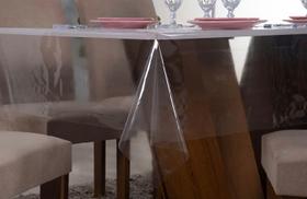 Toalha de Mesa Plástico PVC Transparente 6 Lugares Impermeável 2,0mX1,4m