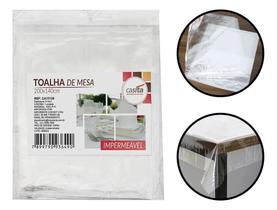 Toalha de mesa plástico transparente retangular 6 lugares p Toalha de mesa plástico transparente retangular 6 lugares p