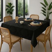 Toalha De Mesa Posta Chique Em Jacquard 4 Lugares 1,40X Pret