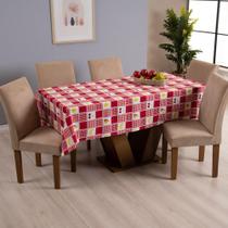 Toalha de Mesa Pratik 8 Lugares 2,50x1,45 1 Peça Oxford Estampado - Frutas/Vermelhas