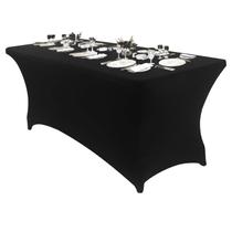 Toalha de mesa Promeise Spandex 8 pés retangular elástica preta Toalha de mesa Promeise Spandex 8 pés retangular elástica preta