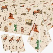 Toalha de mesa pugipien Western Cowboy Party 70,8 x 42,5 polegadas, 3 unidades