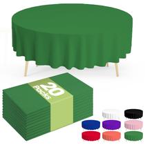 Toalha de mesa Pureegg, pacote com 20, 213 cm, redonda, verde à prova de vazamentos