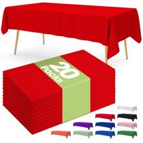 Toalha de mesa Pureegg Plastic, 20 pacotes, 137 x 274 cm, vermelha, dia dos namorados