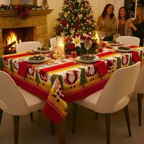 Toalha de Mesa PVC Estampada Natal Decoração Fim de Ano Impermeavel Térmica