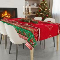 Toalha de Mesa PVC Estampada Natal Decoração Fim de Ano Impermeavel Térmica Toalha de Mesa PVC Estampada Natal Decoração Fim de Ano Impermeavel Térmica