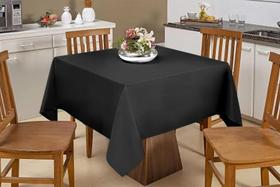 Toalha De Mesa Quadrada 1,50X1,50 Vison Preto 4 Lugares