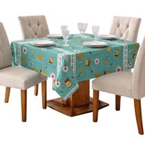 Toalha de Mesa Quadrada 4 Cadeiras 1,45M x 1,45M Estampada Oxford Festa Buffet
