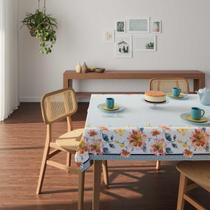 Toalha De Mesa Quadrada 4 Lugares Diversas Estampas Limpa Fácil Jantar Sala Cozinha 1,40m X 1,40m