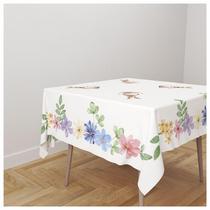 Toalha De Mesa Quadrada 4 Lugares Feliz Páscoa Diversos tema 140x140cm