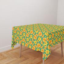 Toalha De Mesa Quadrada 4 Lugares Tecido Oxford Carambolas TL114 - 140x140cm