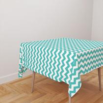 Toalha De Mesa Quadrada 4 Lugares Tecido Oxford Chevron Tifany TL163 - 140x140cm